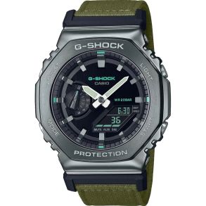 Sõjaväeroheline kaheksanurkse terasraamiga G-SHOCK kell | GM-2100CB-3AER