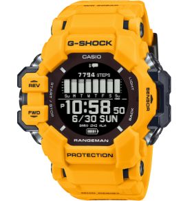 Kollane G-SHOCK Rangeman GPS päikeseenergia kell spordi- ja matkamiseks | GPR-H1000-9ER