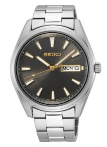 Seiko Mens Classic Gunmetal Day-Date 40mm SUR343P1