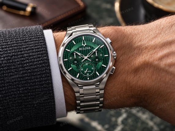 Bulova CURV kronograaf meeste kell rohelise sihverplaadi ja kõrge täpsusega mehhanismiga | 96A297