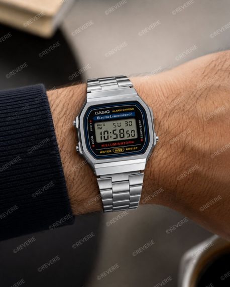 Retro terasest digitaalne kell ajatu välimusega | A168WA-1YES