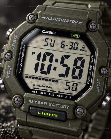Casio Mens Green Digital Long Battery Life 49mm