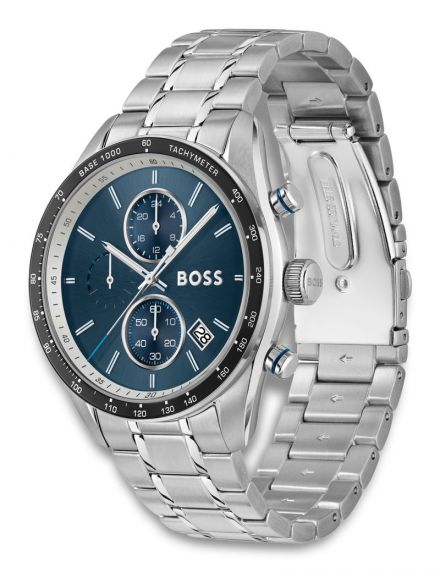 BOSS Mens Steel Blue Chronograph 46mm