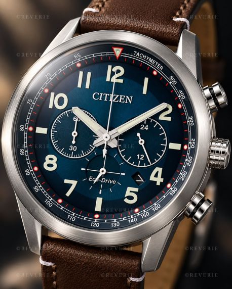 Citizen Eco-Drive meeste käekell kronograafi ja nahkrihmaga | CA4420-13L