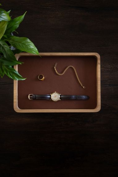 Morelund Valet in Natural Wood/Cognac Leather MO3201