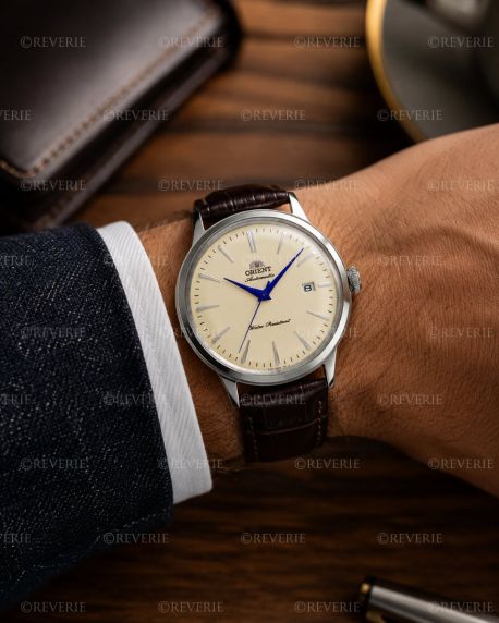 Orient Mens Automatic Ivory Dial Blue Hands 40mm