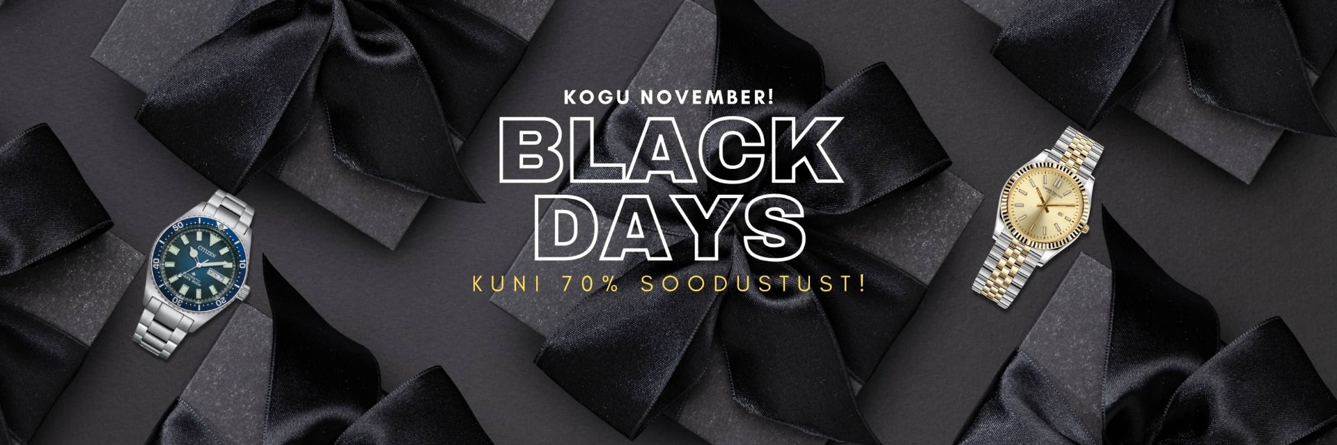 Black Days - Kuni 70% soodustust!